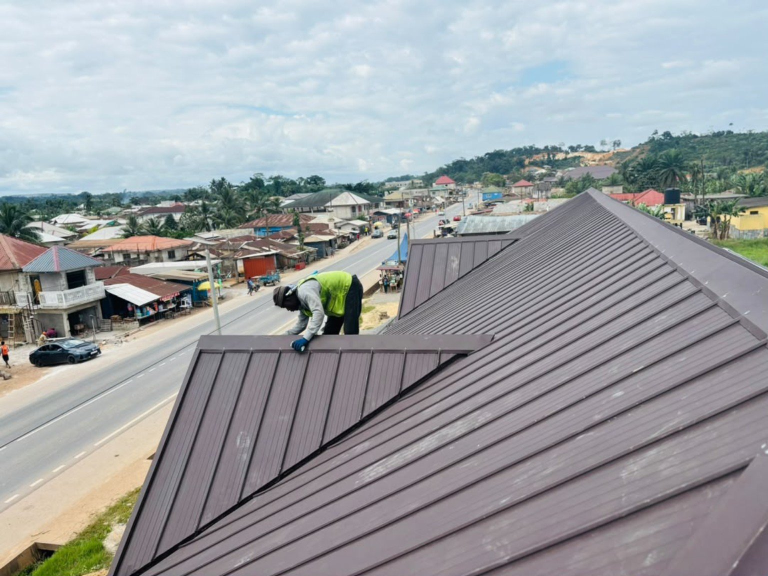 Roof installation in progress